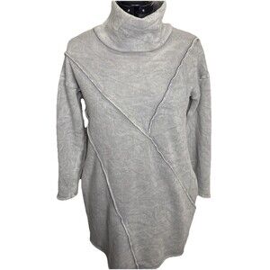 Beau Jours Tunic Cowl Neck Sweatshirt Dress Womens XS Gray Lagenlook Boho